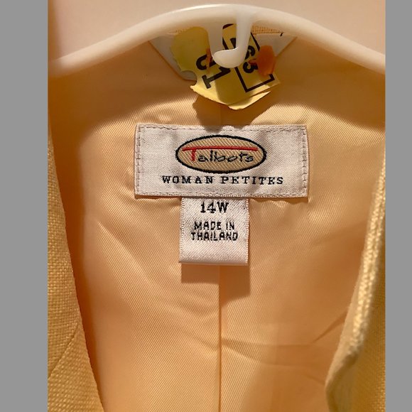 Talbots - Classic Petite Women's Yellow Linen Jacket Size 14W - Picture 2 of 7